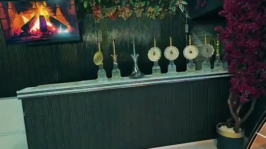 Şömine ekranlı nargile barı